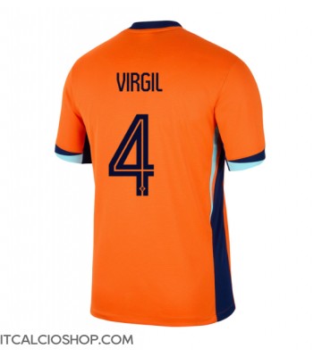 Olanda Virgil van Dijk #4 Prima Maglia Europei 2024 Manica Corta